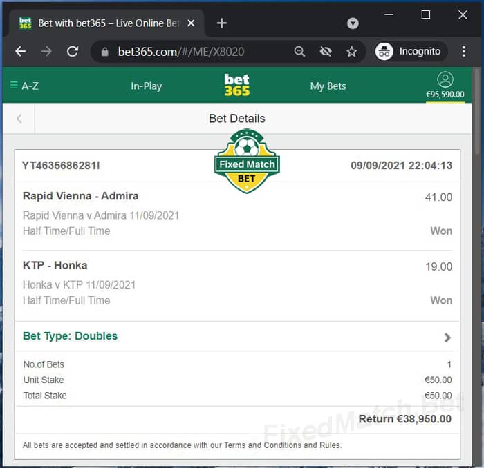 double fixed bet ht ft