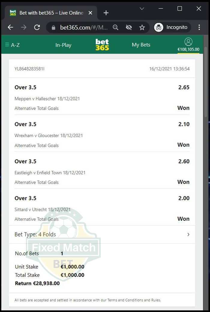 Combo Multibets Fixed Matches 100% sure