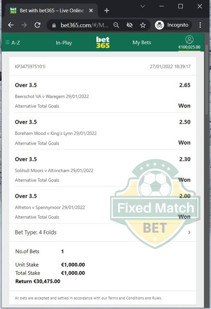 Combo Fixed Bets Big Odds Weekend