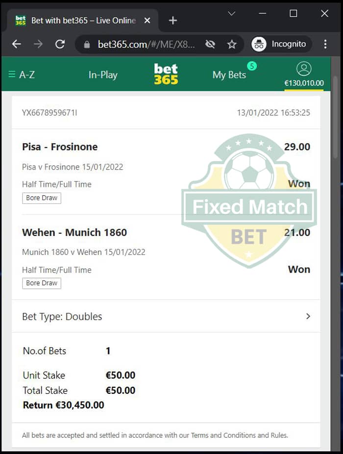 Hot Fixed Matches Bets