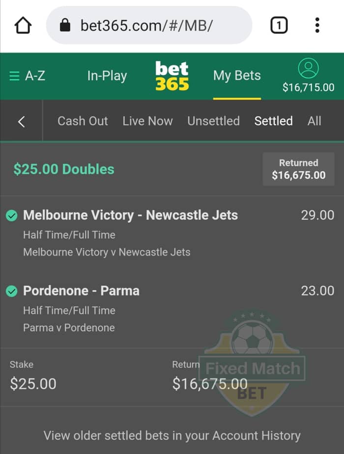 Double Bet 100% sure Fixed Matches