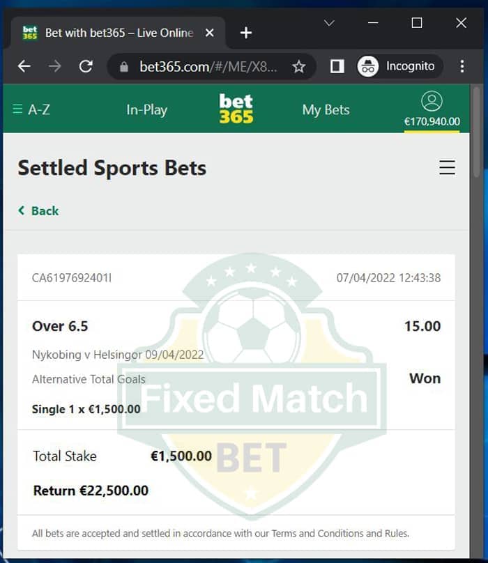 Single bet fixed match Saturday sure win