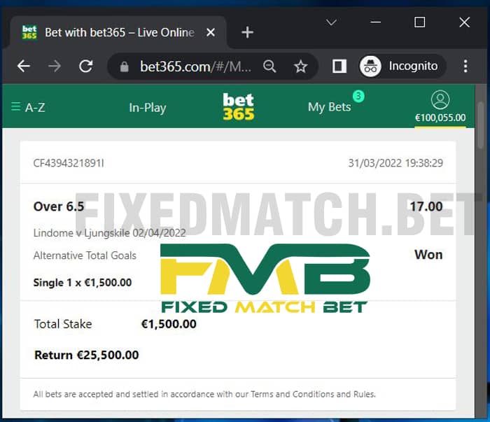 Single over goals Fixed Match Betting