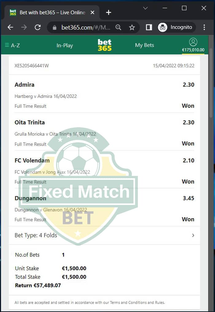 Soccer safe betting Fixed Matches Odds