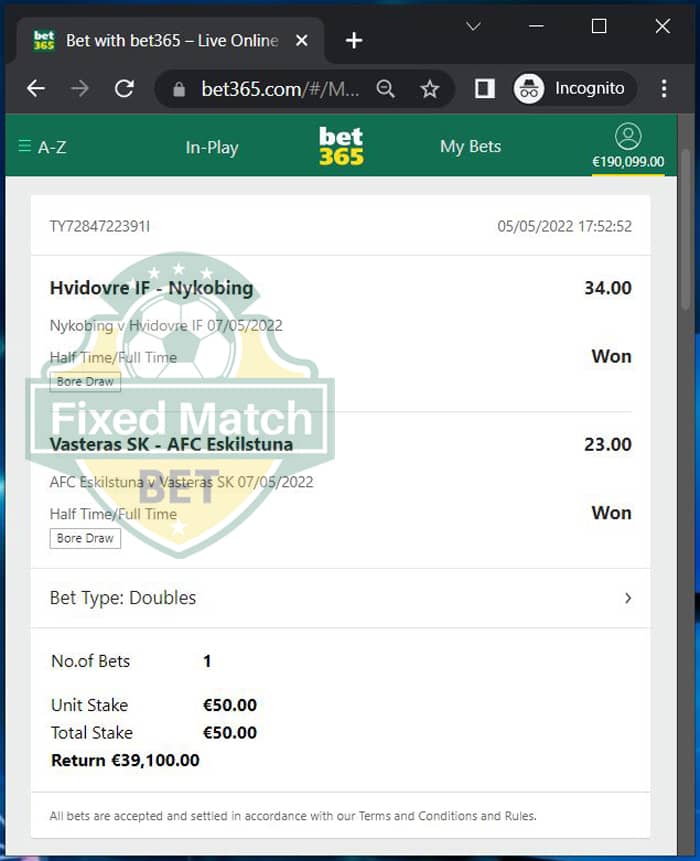 double fixed legit bets weekend