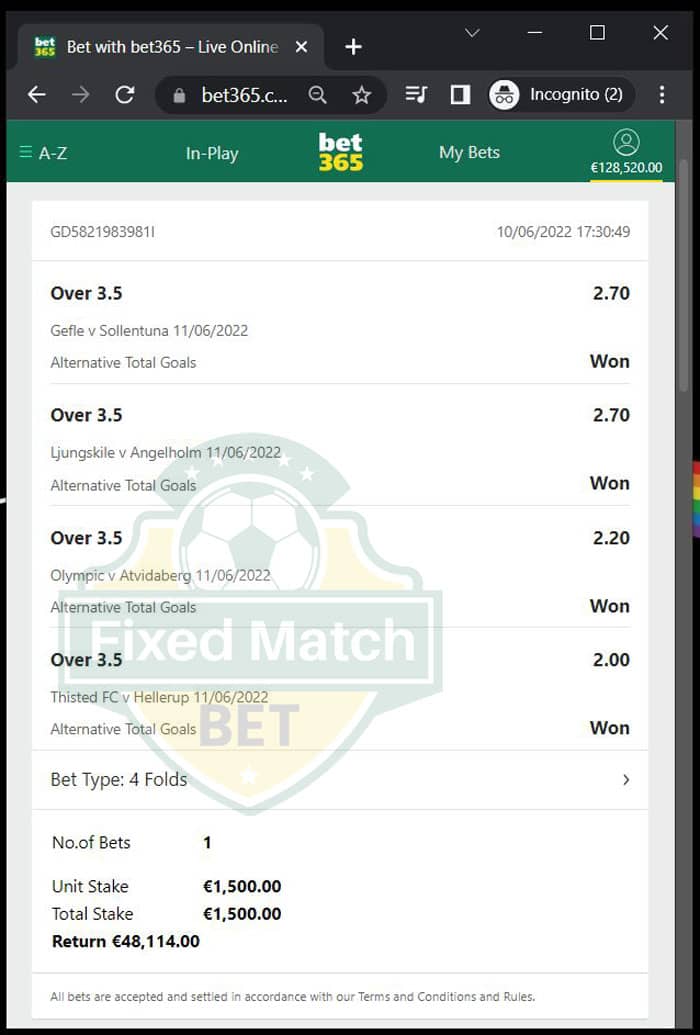 Combo fixed bets big odds weekend