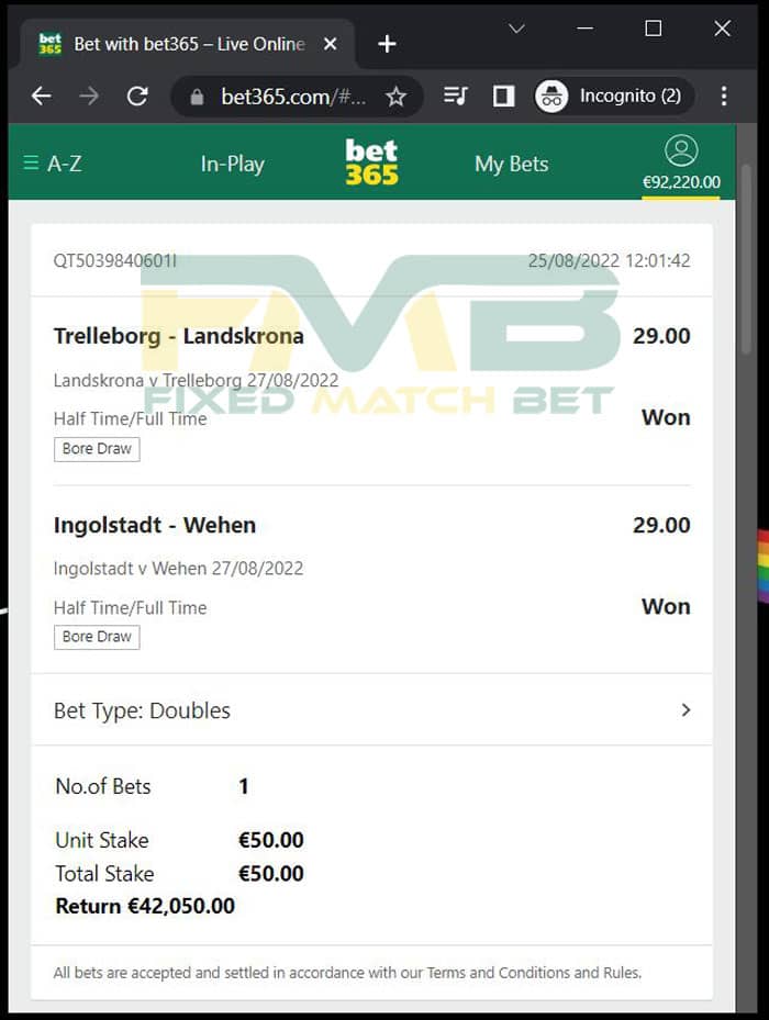 double bet ht ft real fixed matches