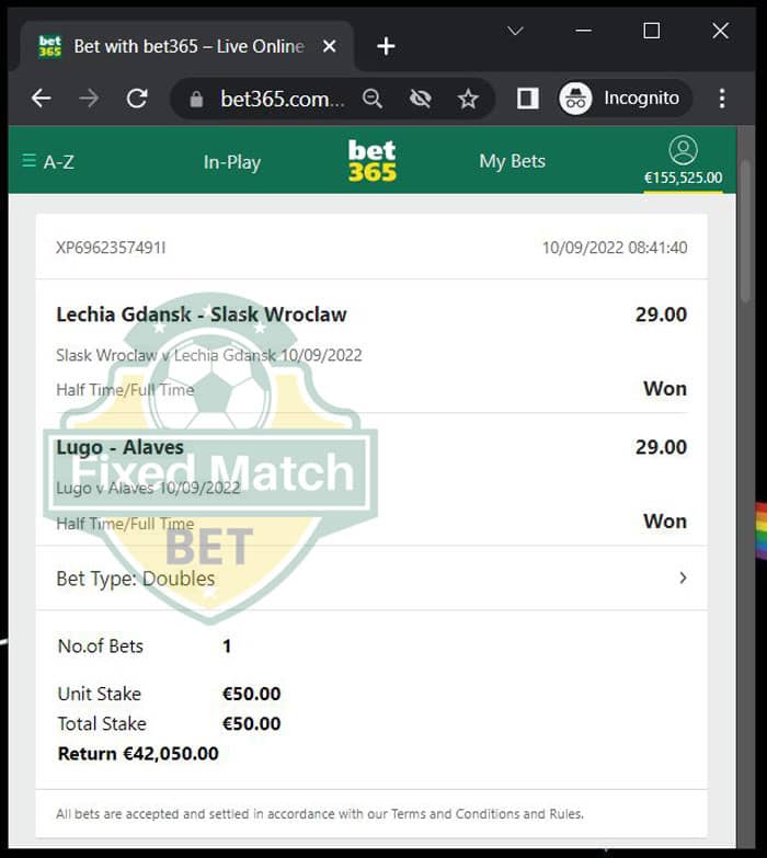 fixed odds double bet ht ft