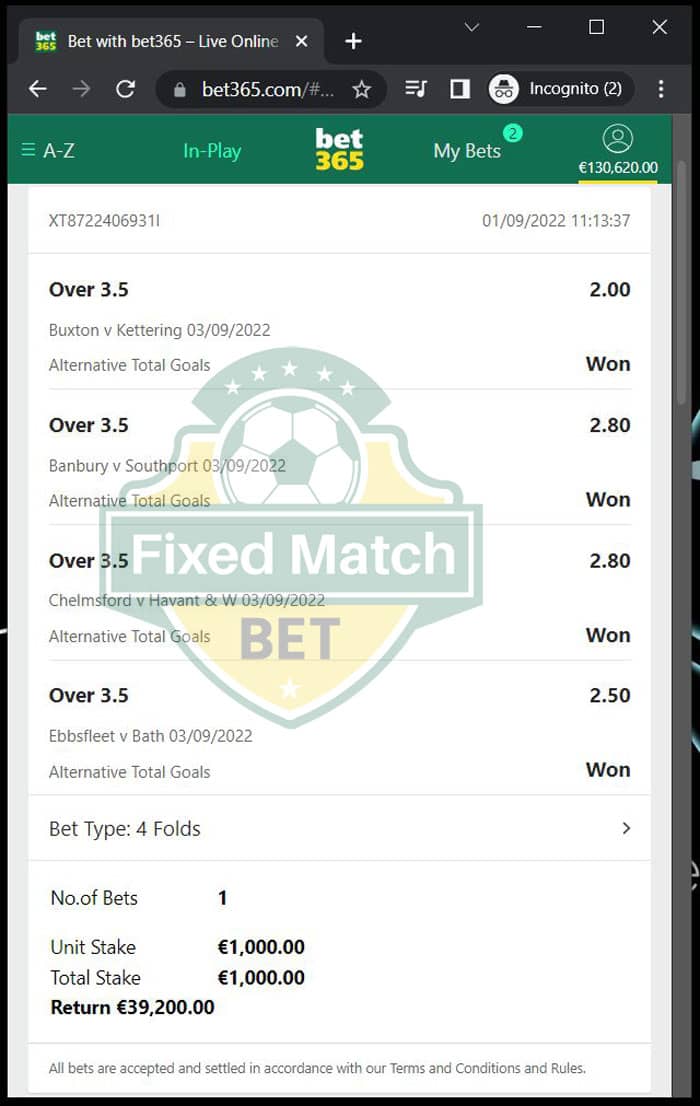 ticket combo multi bet fixed matches betting
