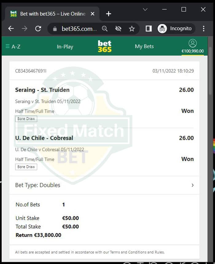 double bet ht ft fixed odds matches weekend