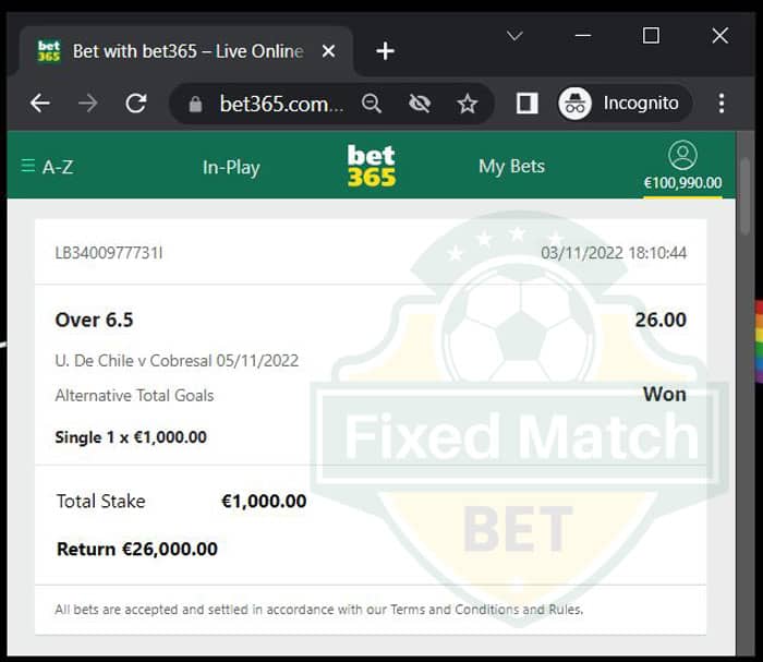 match fixed odds betting tip