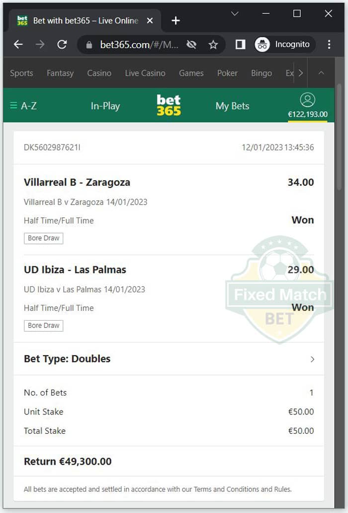 double ht ft fixed bets big odds weekend