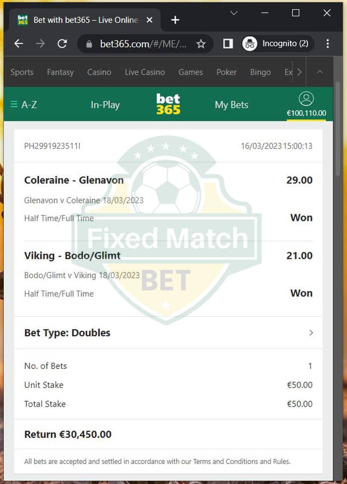 htft fixed matches double bet big odds