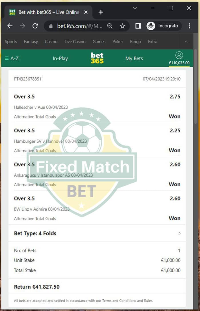 combo bet fixed matches 1x2