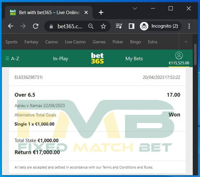 fixed odds match single bet sure win