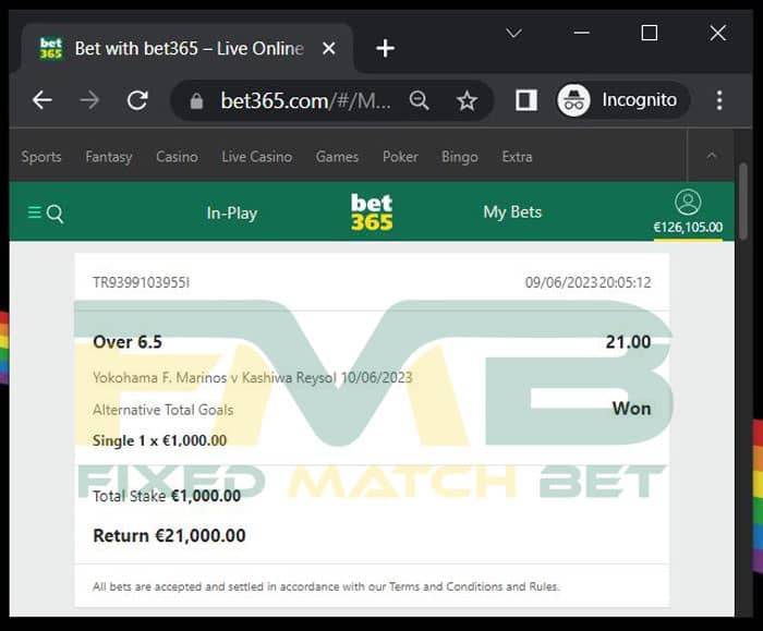 fixed match single odds over goals