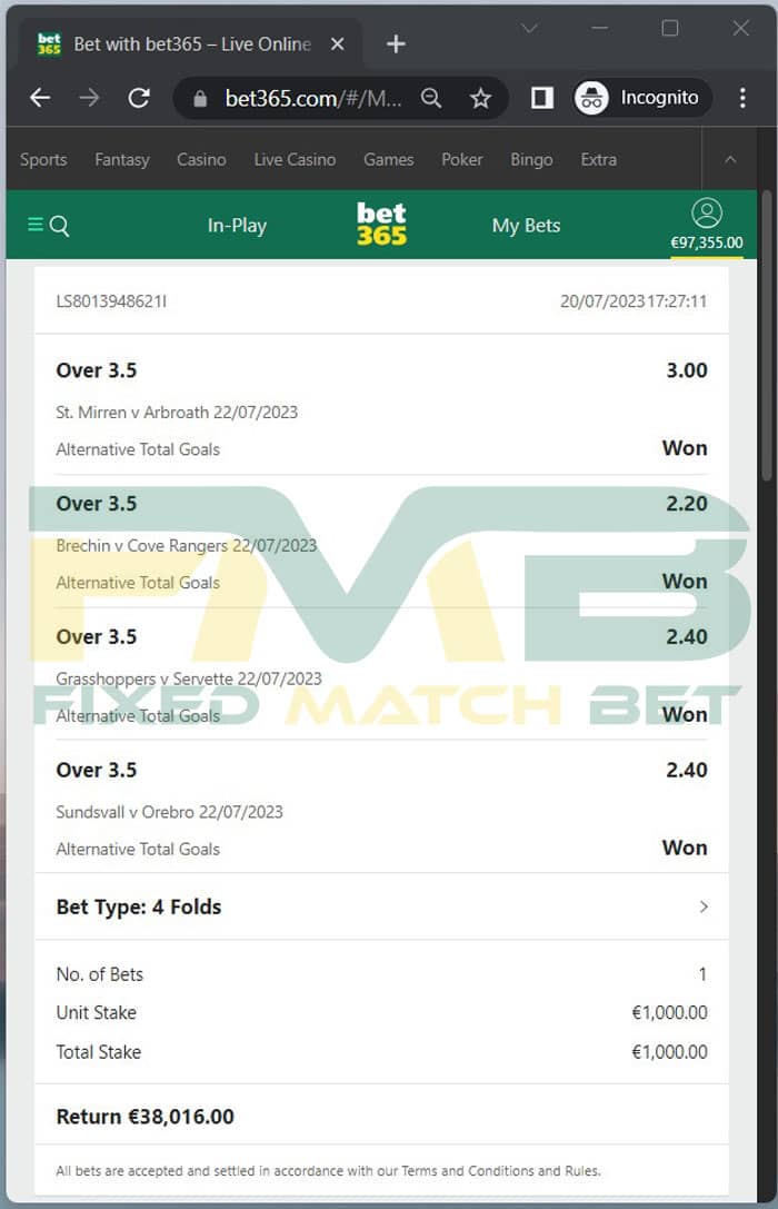 bet odds football combo fixed matches